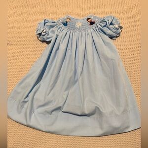Southern Smocked Co Baby Dress Infant Frozen Ice Princess Embroidered 18M EUC